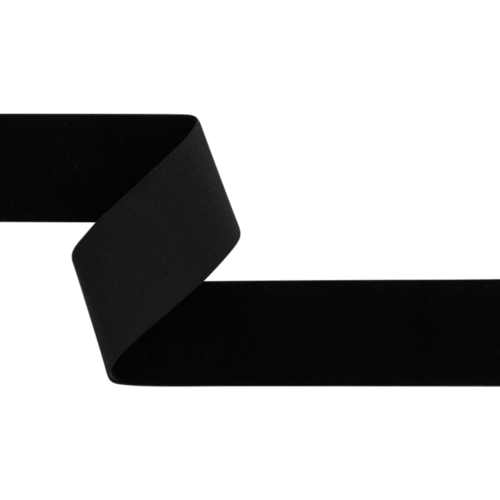 Stretch Velvet Ribbon Trim Made in Italy - 2" - Black - Gislaine Collection Stretch Velvet Ribbon Trim Made in Italy - 2" - Black - Gislaine Collection