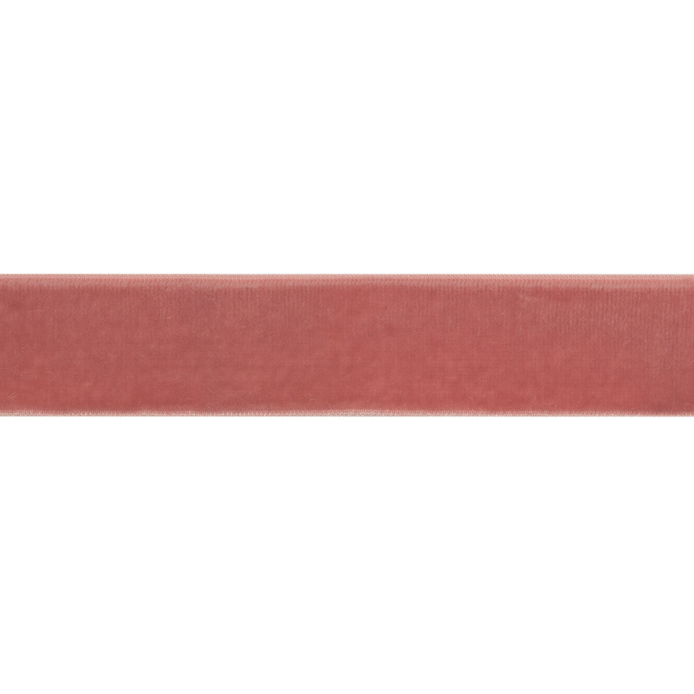 Stretch Velvet Ribbon Trim Made in Italy - 0.875" - Dusty Rose - Gislaine Collection Stretch Velvet Ribbon Trim Made in Italy - 0.875" - Dusty Rose - Gislaine Collection