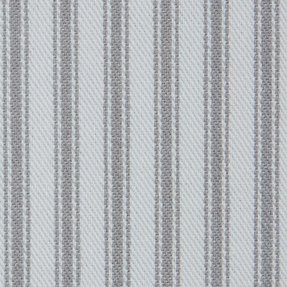 Nickle and White Ticking Striped Cotton Twill - Detail Nickle and White Ticking Striped Cotton Twill - Detail