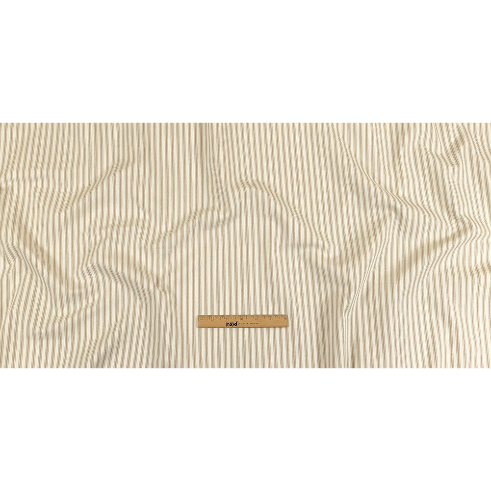 Linen and White Ticking Striped Cotton Twill - Full Linen and White Ticking Striped Cotton Twill - Full