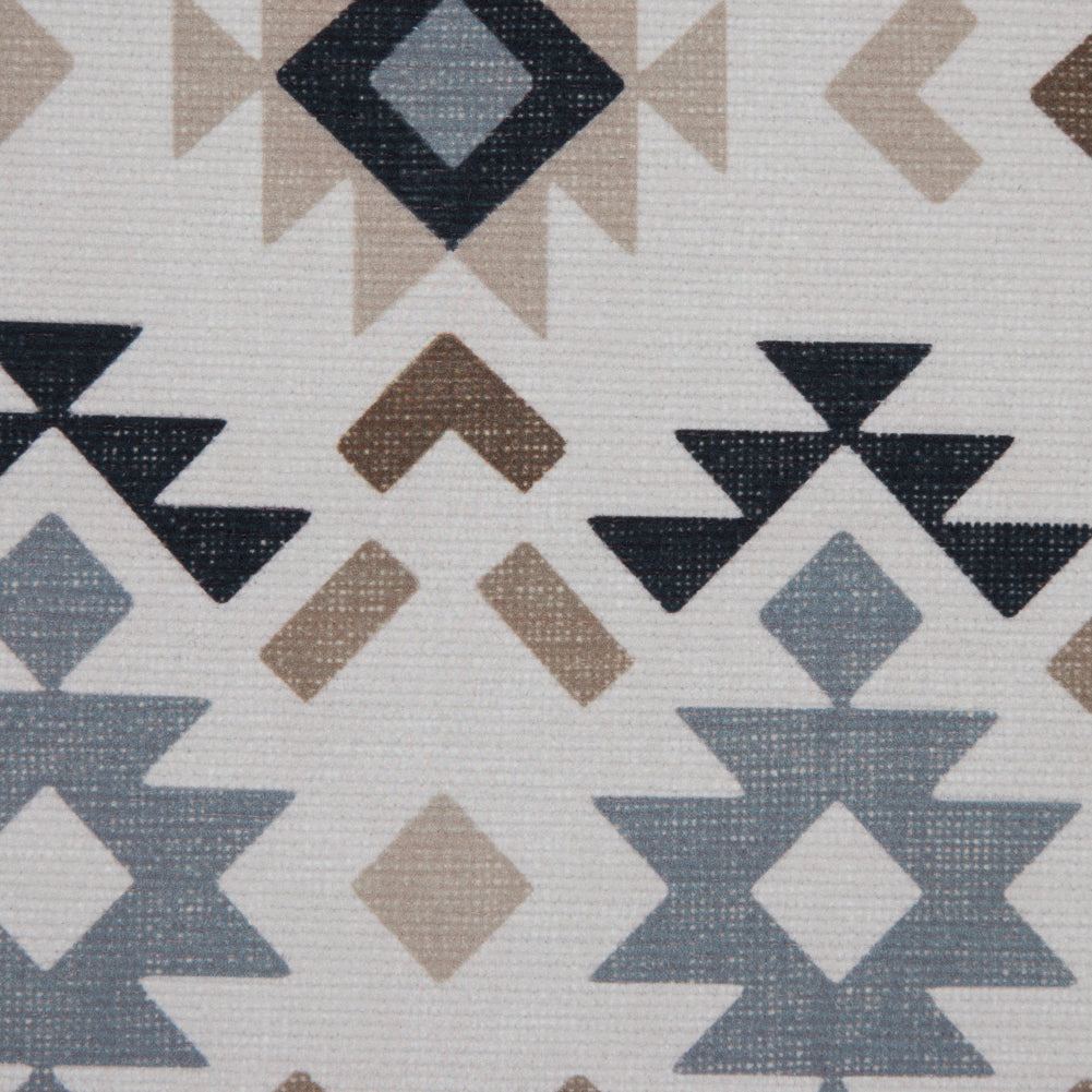 Beige and Gray Geometric Printed Brushed Canvas Detail Beige and Gray Geometric Printed Brushed Canvas Detail