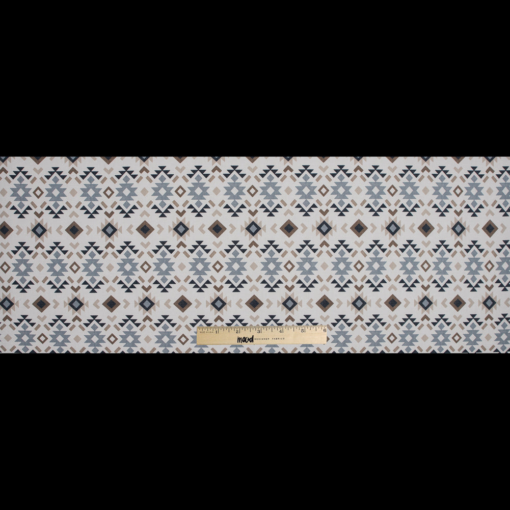 Beige and Gray Geometric Printed Brushed Canvas Full Beige and Gray Geometric Printed Brushed Canvas Full