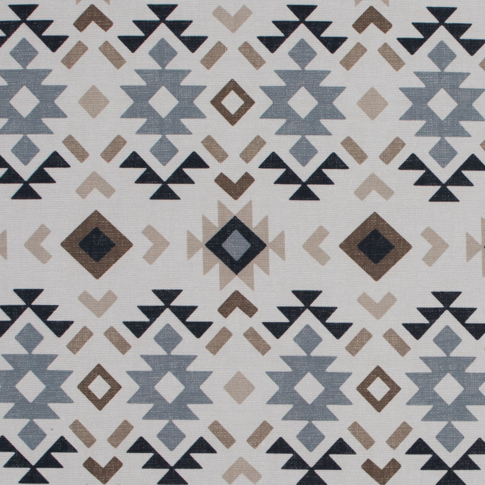 Beige and Gray Geometric Printed Brushed Canvas Beige and Gray Geometric Printed Brushed Canvas