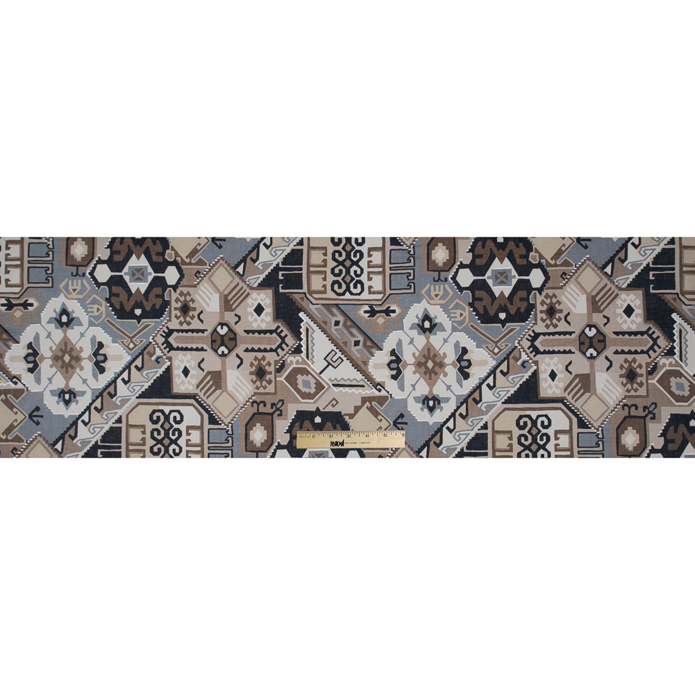 Beige and Gray Aztec Printed Brushed Canvas Full Beige and Gray Aztec Printed Brushed Canvas Full