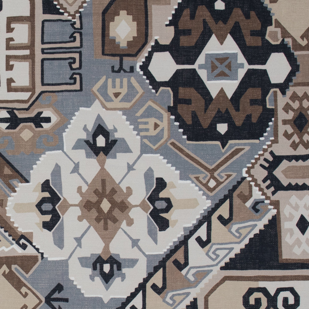 Beige and Gray Aztec Printed Brushed Canvas Beige and Gray Aztec Printed Brushed Canvas