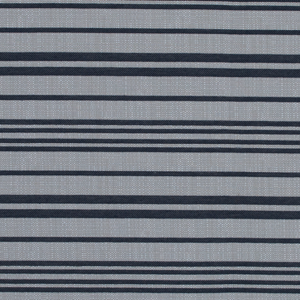 Navy Blazer and Beige Barcode Striped Polyester Woven Navy Blazer and Beige Barcode Striped Polyester Woven