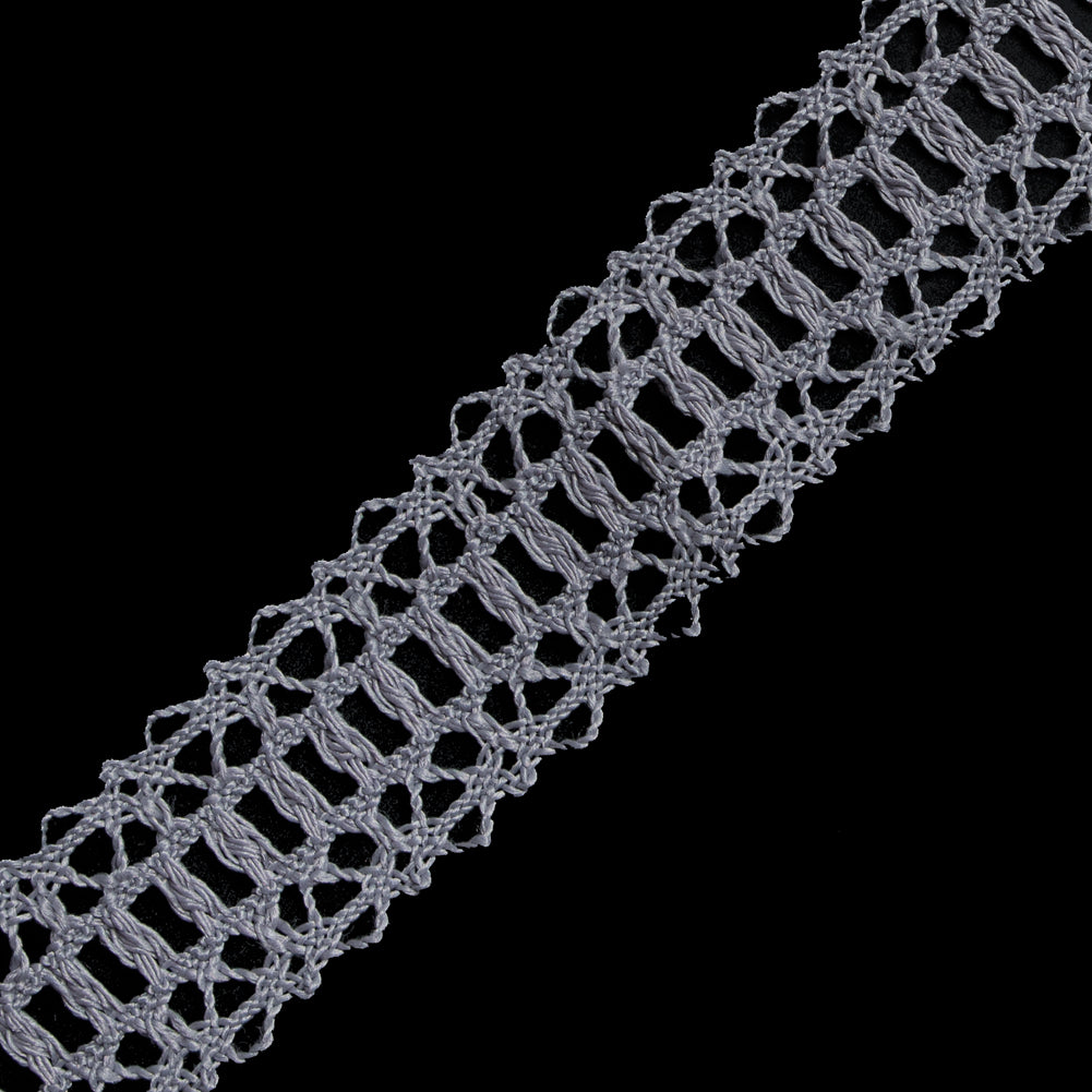 Light Silver European Crochet Trim - 1.25 - Detail Light Silver European Crochet Trim - 1.25 - Detail