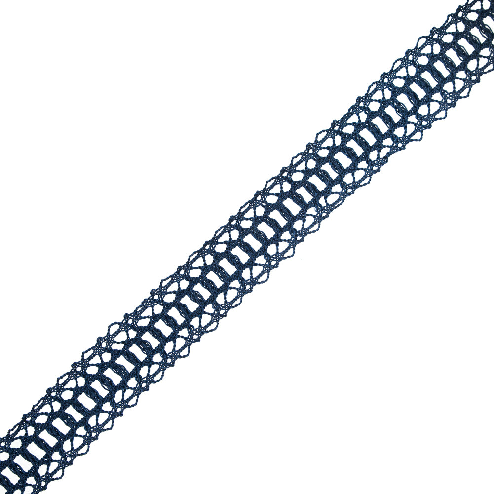 Navy European Crochet Trim - 1.25" Navy European Crochet Trim - 1.25"