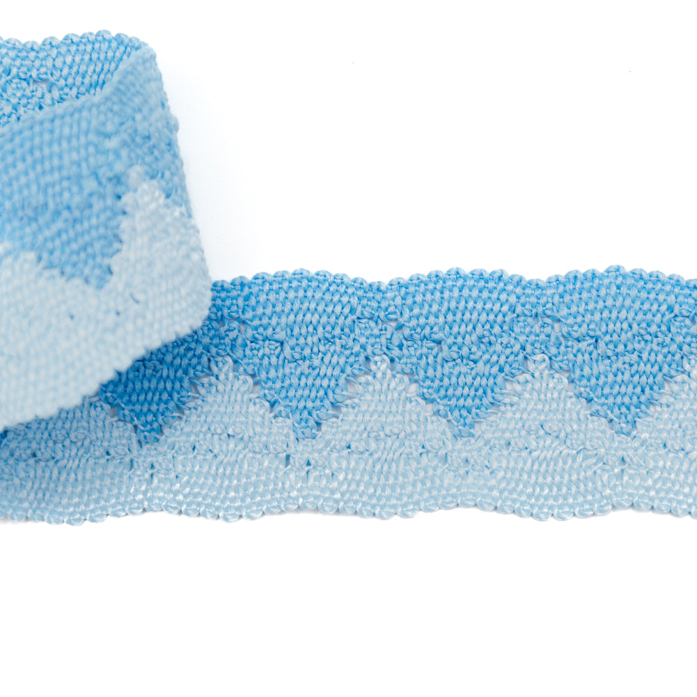 Blue Two-Tone European Crochet Trim - 1" Detail Blue Two-Tone European Crochet Trim - 1" Detail