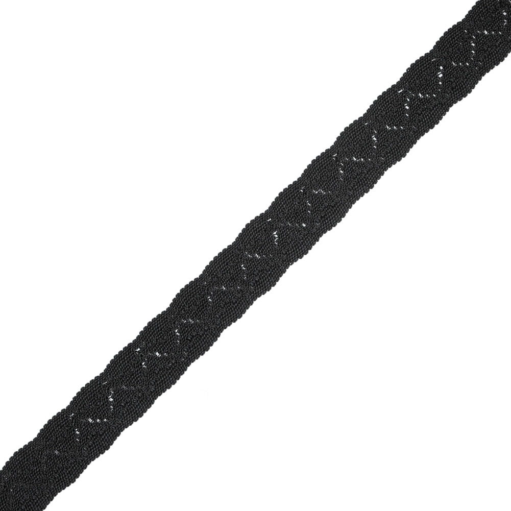 Black Two-Tone European Crochet Trim - 1 Black Two-Tone European Crochet Trim - 1