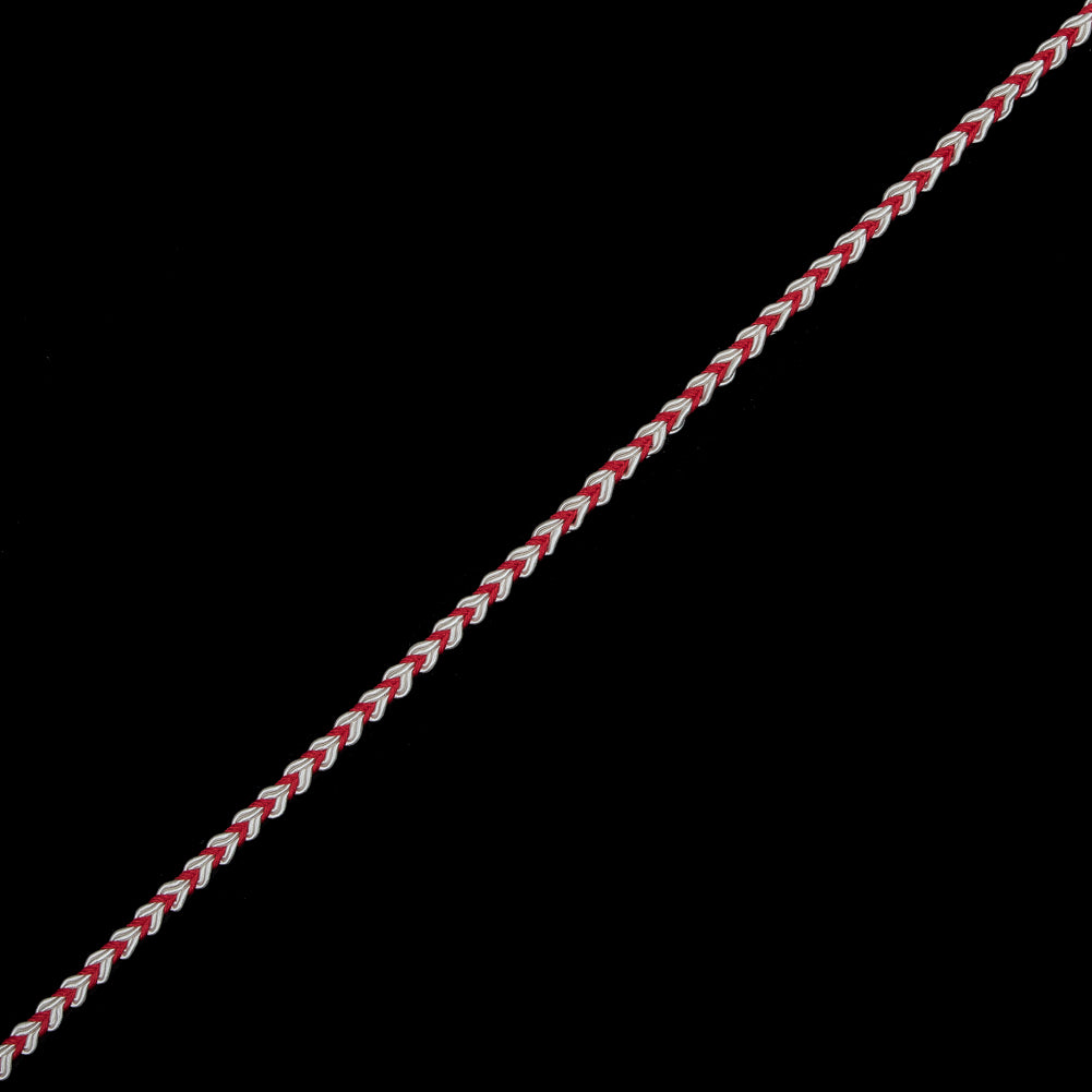 Red and White Two-Tone Braided Trim - 0.25 Red and White Two-Tone Braided Trim - 0.25