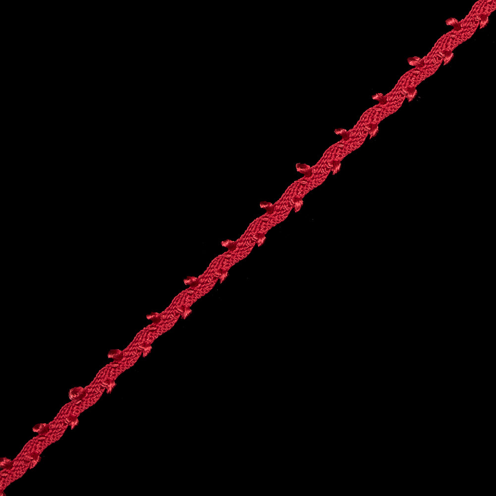 Red European Crochet Trim - 0.25 - Detail Red European Crochet Trim - 0.25 - Detail