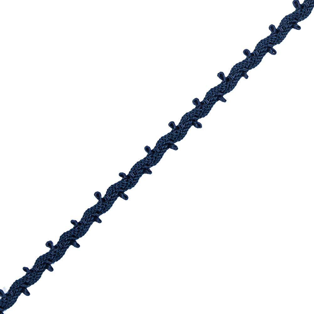 Navy European Crochet Trim - 0.25" Detail Navy European Crochet Trim - 0.25" Detail