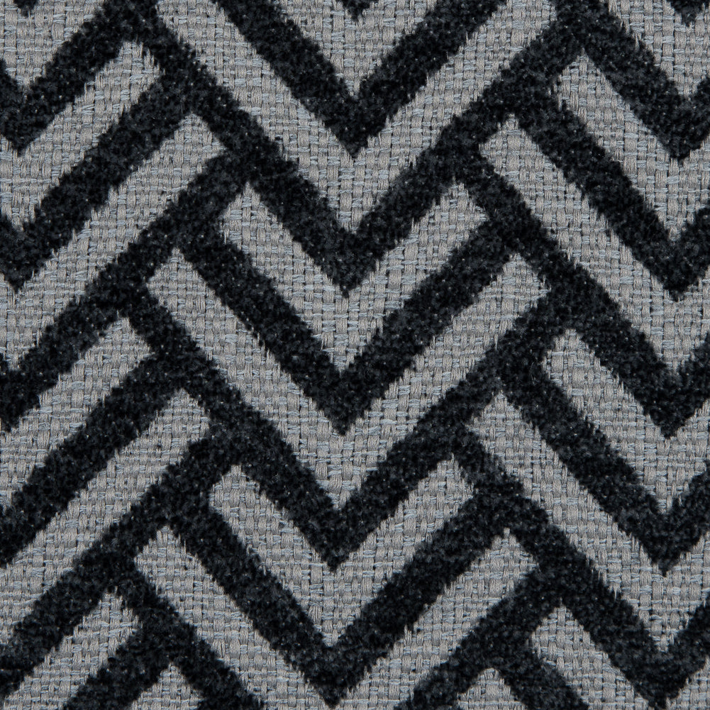 Gray Chevron Upholstery Chenille - Detail Gray Chevron Upholstery Chenille - Detail
