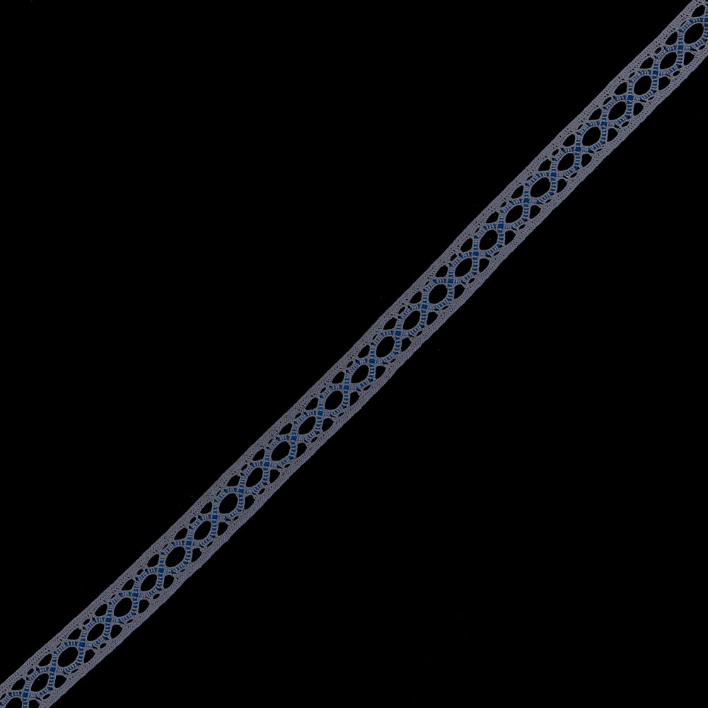 Gray and Blue European Crochet Trim - 0.5 Gray and Blue European Crochet Trim - 0.5