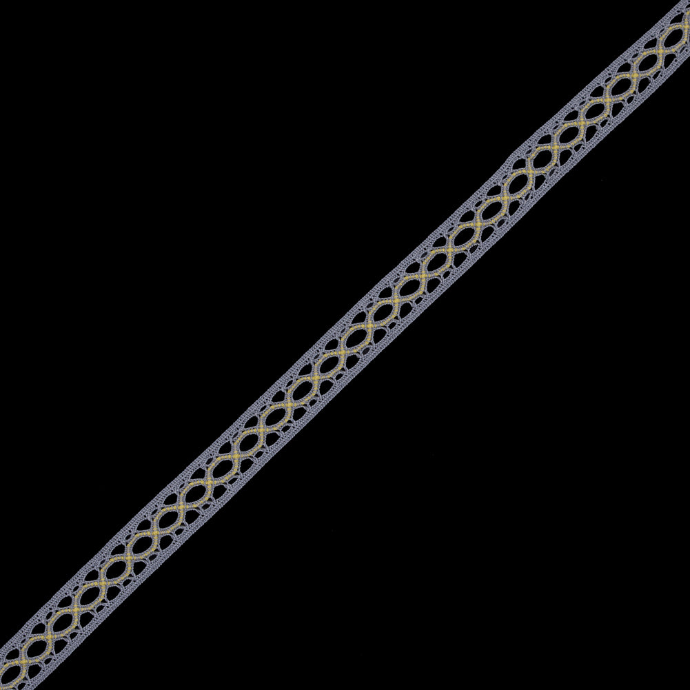 Gray and Yellow European Crochet Trim - 0.5" Gray and Yellow European Crochet Trim - 0.5"