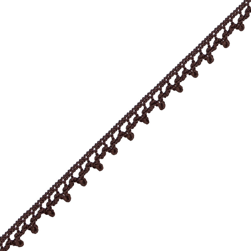 Brown European Crochet Trim - 0.25 - Detail Brown European Crochet Trim - 0.25 - Detail