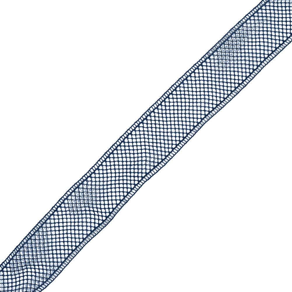 Navy European Cotton Crochet Trim - 1.5" Navy European Cotton Crochet Trim - 1.5"