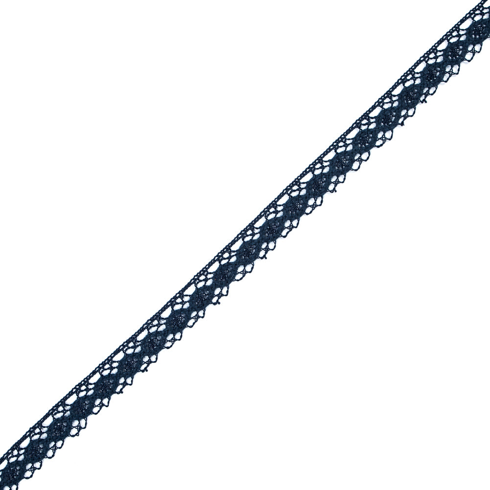 Navy European Crochet Trim - 0.75 Navy European Crochet Trim - 0.75