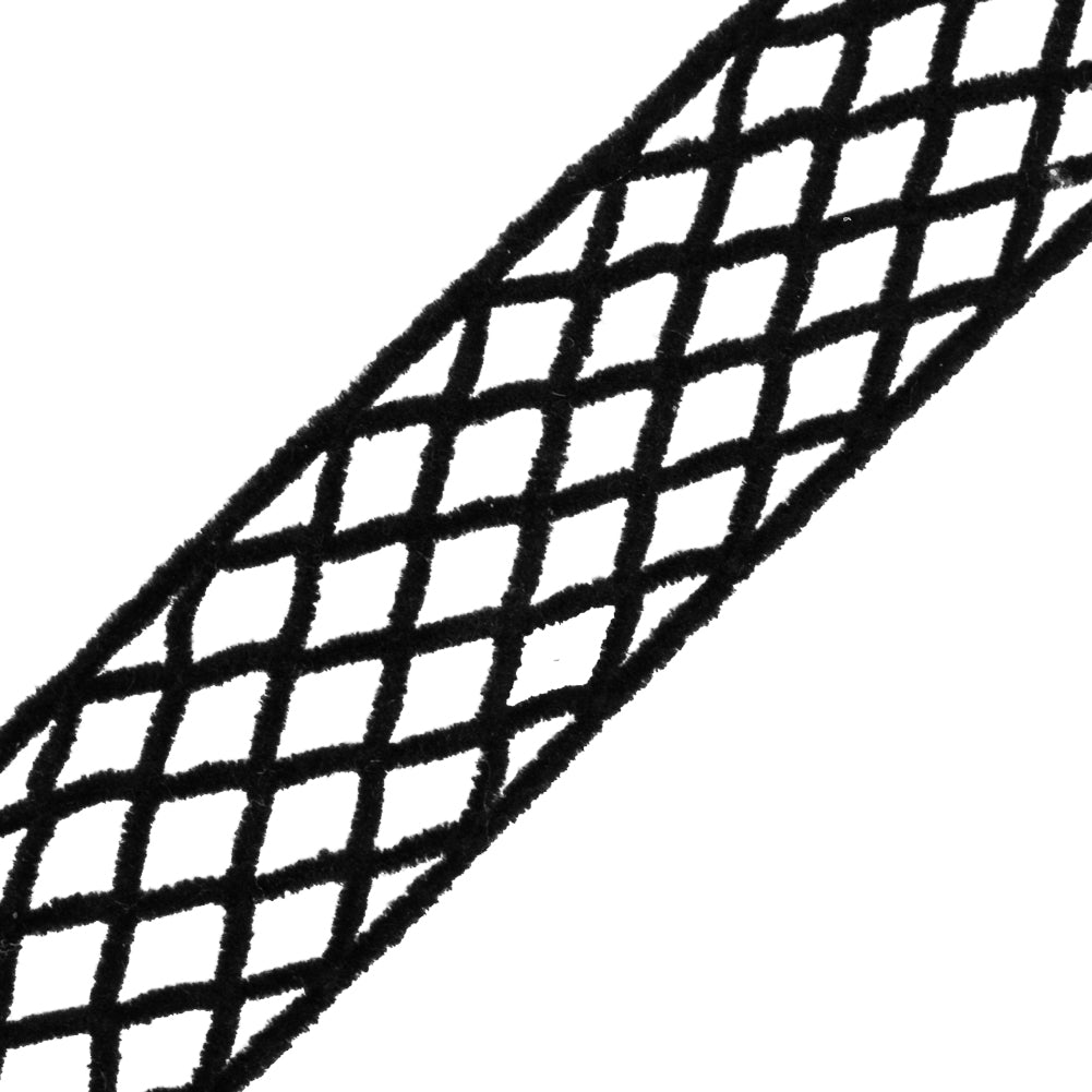 Black Criss Cross Chenille Trim - 1.5" Detail Black Criss Cross Chenille Trim - 1.5" Detail