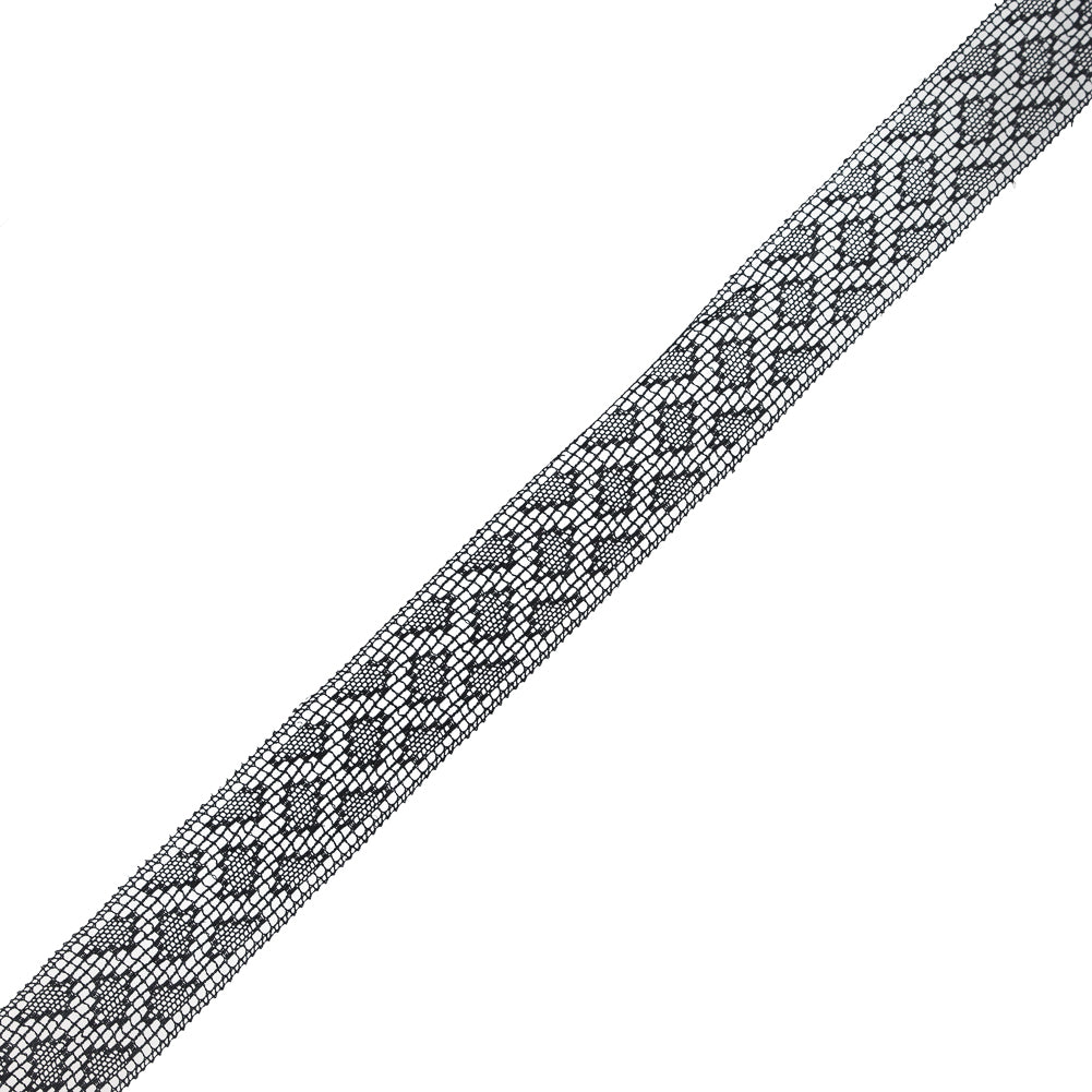 Black European Cotton Crochet Lace Trim - 1 Black European Cotton Crochet Lace Trim - 1