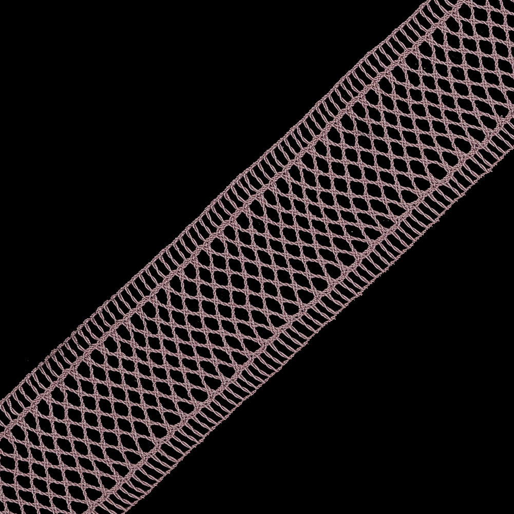 Dusty Rose European Cotton Crochet Trim - 1" Detail Dusty Rose European Cotton Crochet Trim - 1" Detail