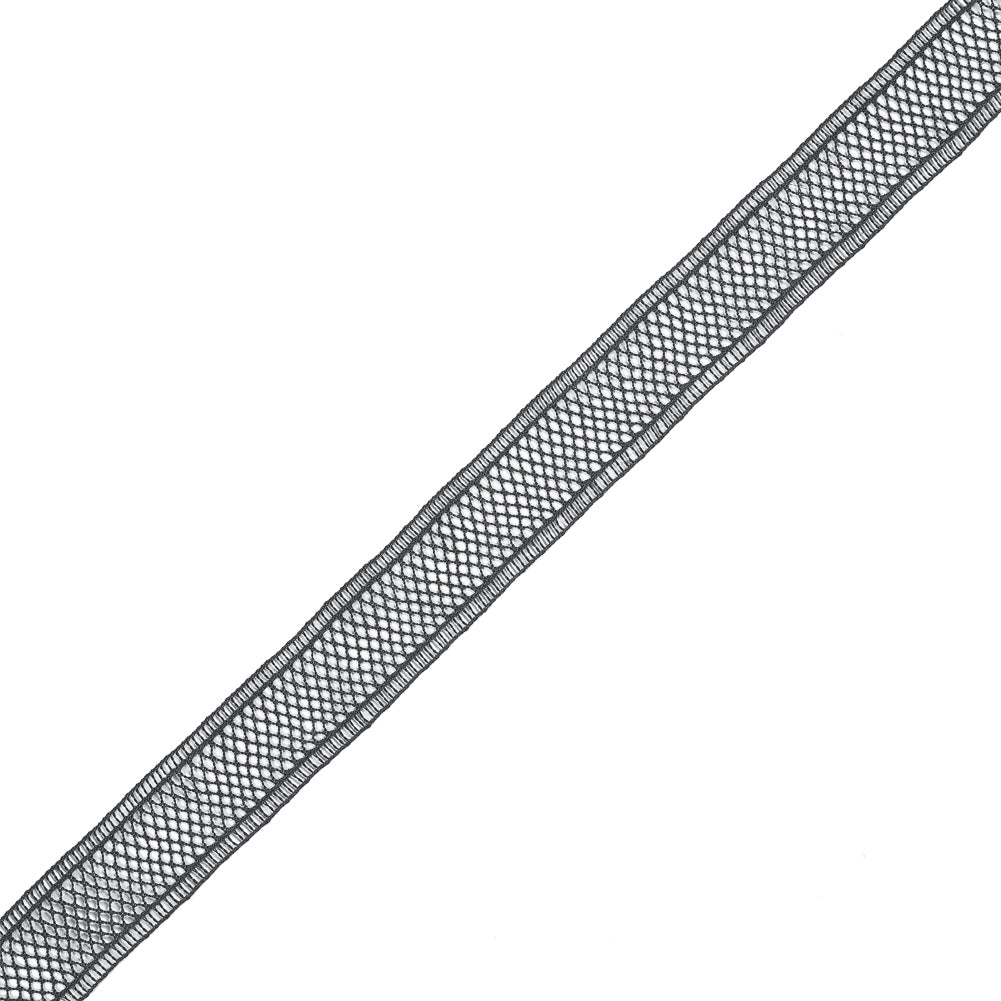 Charcoal European Cotton Crochet Trim - 1" Charcoal European Cotton Crochet Trim - 1"