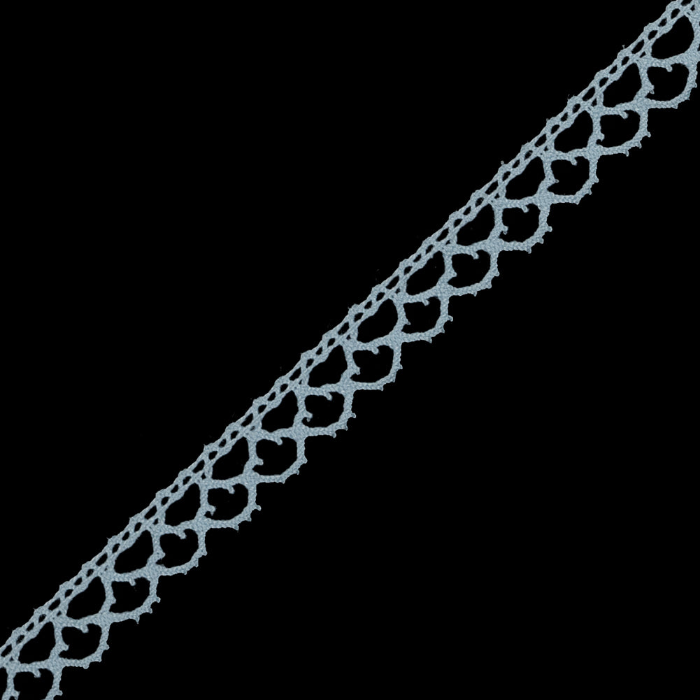 Light Blue European Cotton Crochet Trim - 0.375 - Detail Light Blue European Cotton Crochet Trim - 0.375 - Detail