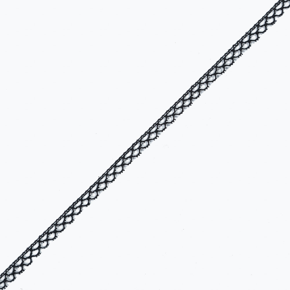 Black European Cotton Crochet Trim - 0.375 Black European Cotton Crochet Trim - 0.375