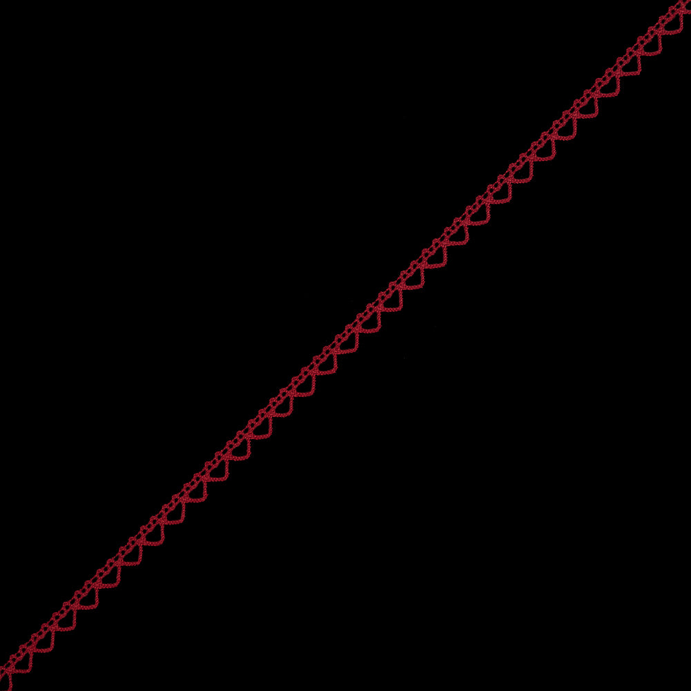 Red European Cotton Crochet Trim - 0.375 Red European Cotton Crochet Trim - 0.375