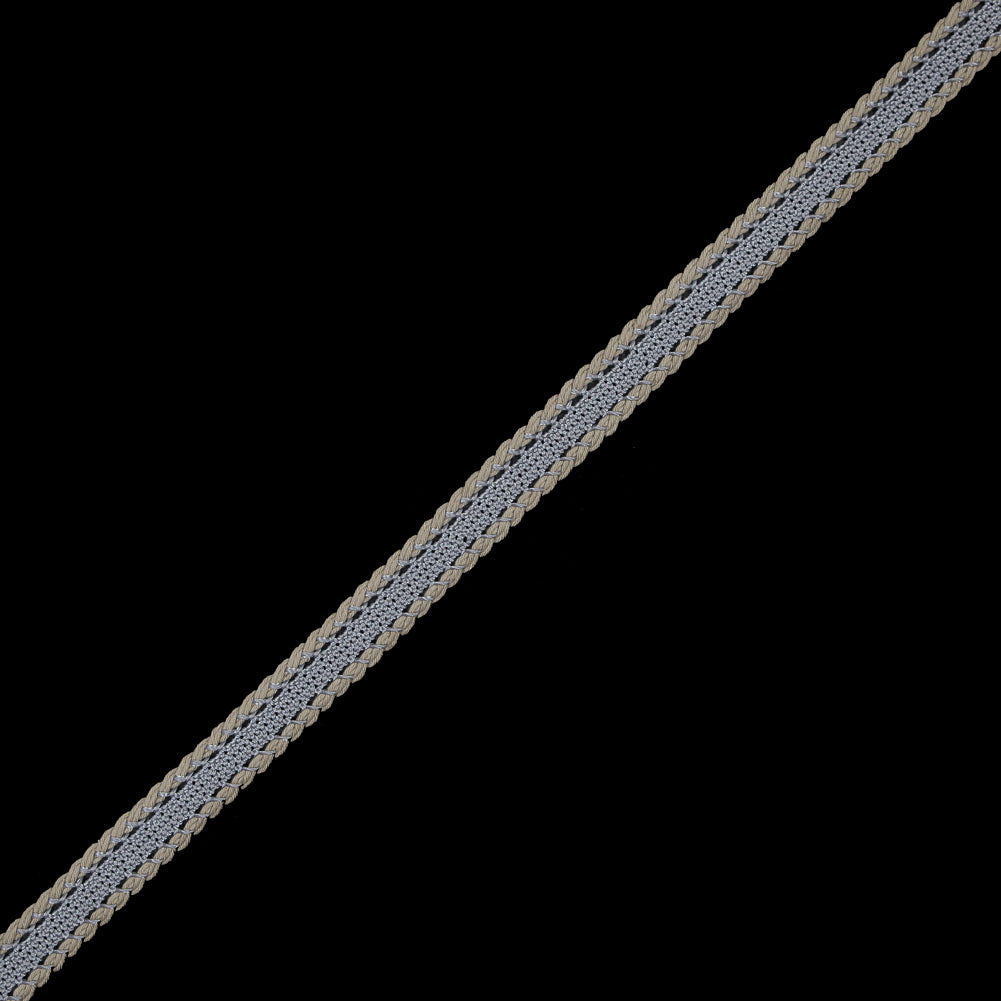 Gray and Beige European Crochet Trim - 0.5 Gray and Beige European Crochet Trim - 0.5