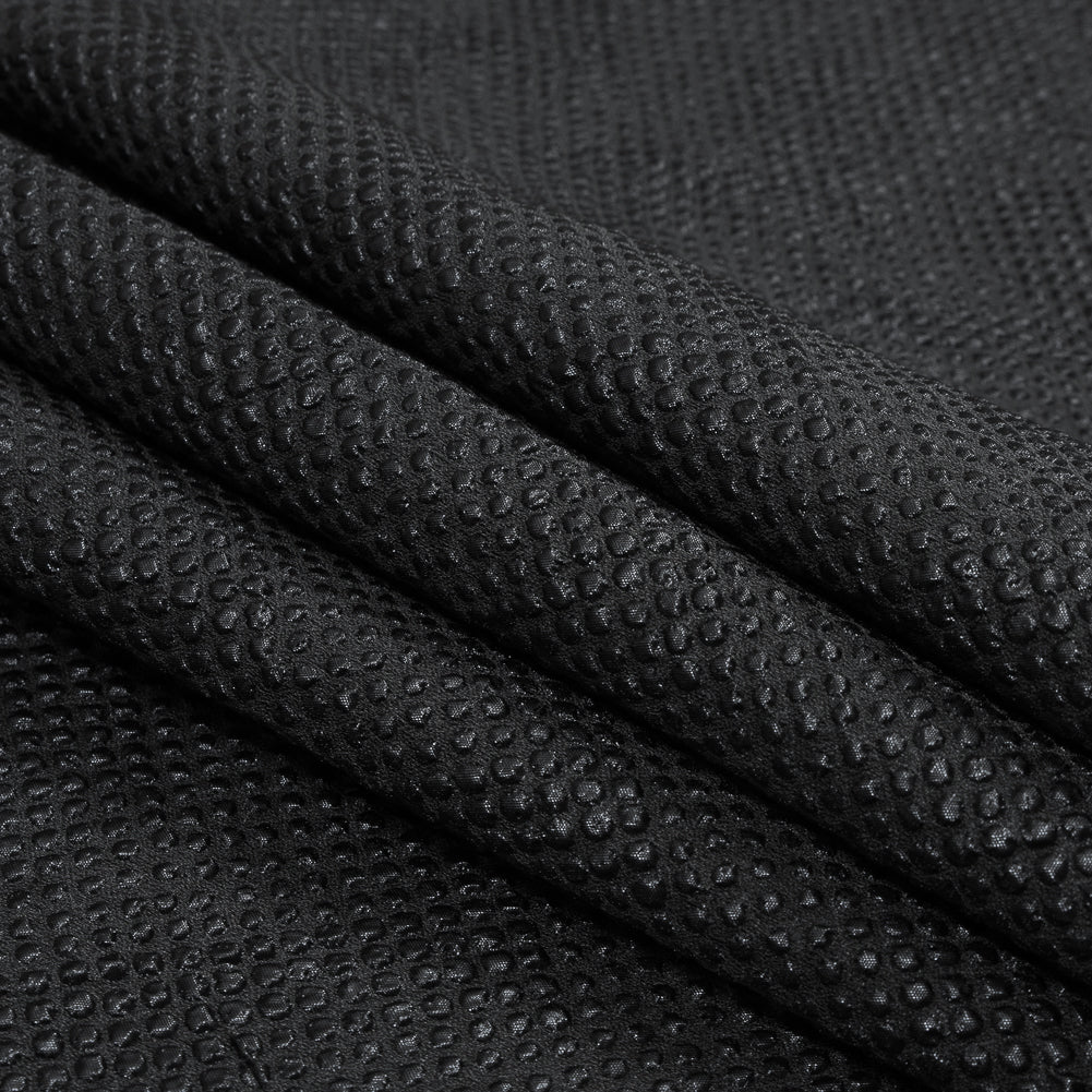 Metallic Black and Navy Diamond Quilted Brocade - Detail Metallic Black and Navy Diamond Quilted Brocade - Detail