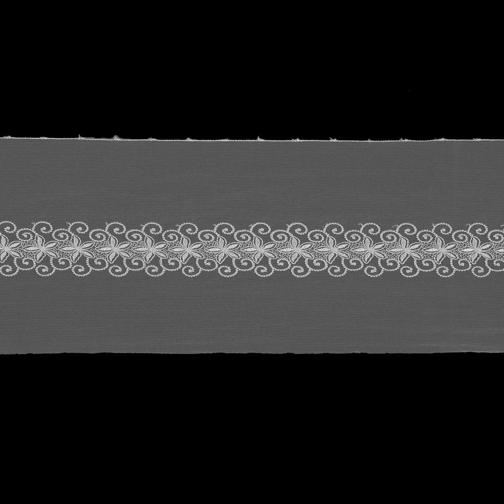 White Floral Embroidered Mesh Trim White Floral Embroidered Mesh Trim