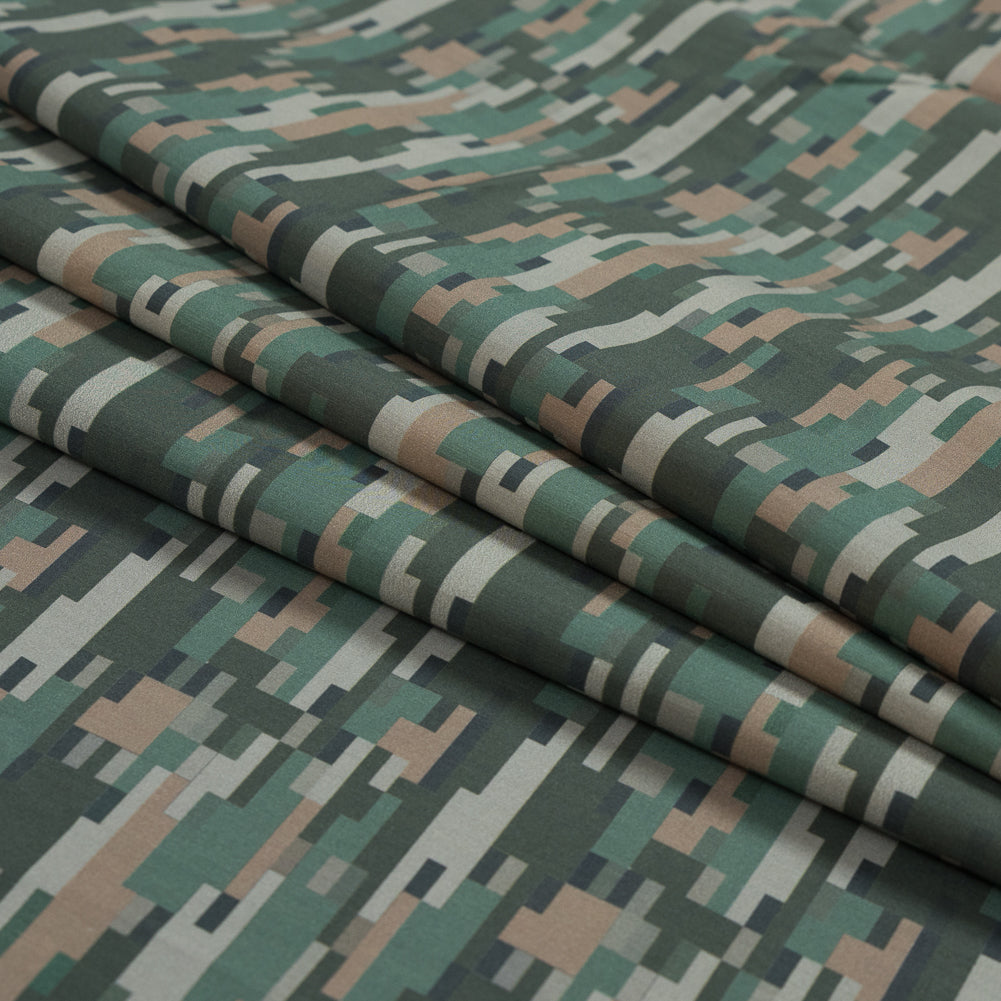 European Green Geometric Cotton Poplin - Detail European Green Geometric Cotton Poplin - Detail
