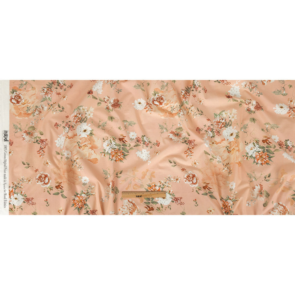 Cotton Poplin - Peach Pink Floral - Flores de las Montanas Print - Mood Exclusive Felipe Collection Folded Cotton Poplin - Peach Pink Floral - Flores de las Montanas Print - Mood Exclusive Felipe Collection Folded