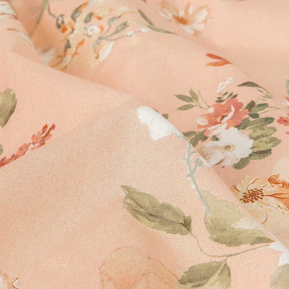 Cotton Poplin - Peach Pink Floral - Flores de las Montanas Print - Mood Exclusive Felipe Collection Full Cotton Poplin - Peach Pink Floral - Flores de las Montanas Print - Mood Exclusive Felipe Collection Full