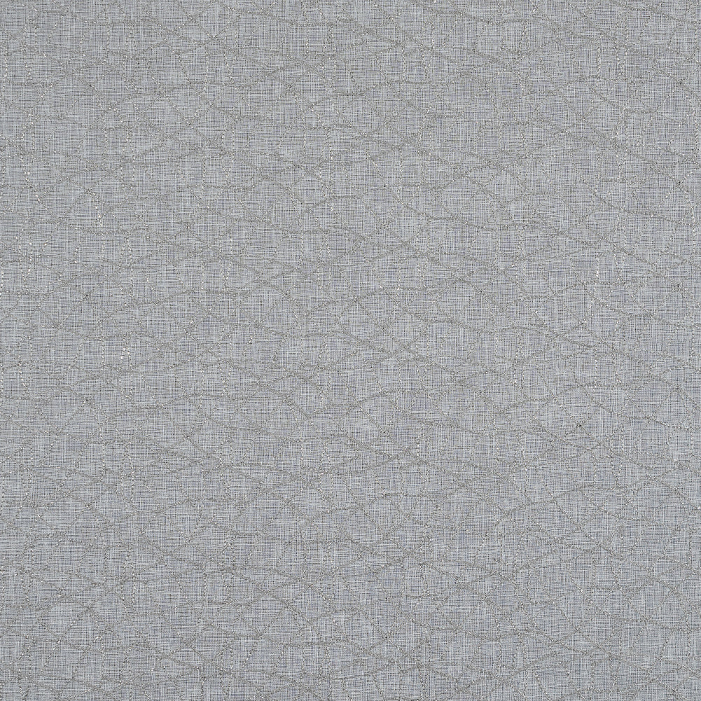 Gray and Metallic Silver Embroidered Drapery Sheer Gray and Metallic Silver Embroidered Drapery Sheer