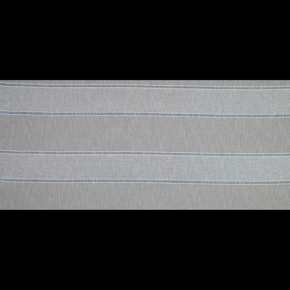 Natural and Metallic Silver Awning Striped Drapery Sheer Full Natural and Metallic Silver Awning Striped Drapery Sheer Full