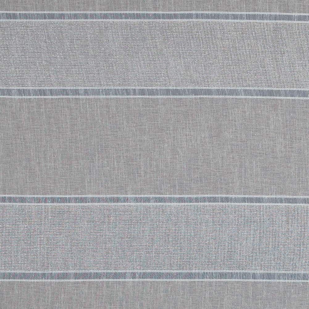 Natural and Metallic Silver Awning Striped Drapery Sheer Natural and Metallic Silver Awning Striped Drapery Sheer