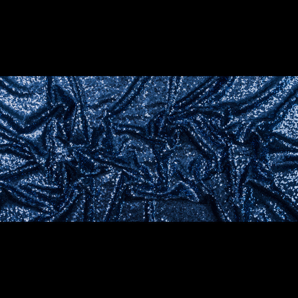 Mesh with Baby Sequins - Navy - Mariah Collection Folded Mesh with Baby Sequins - Navy - Mariah Collection Folded