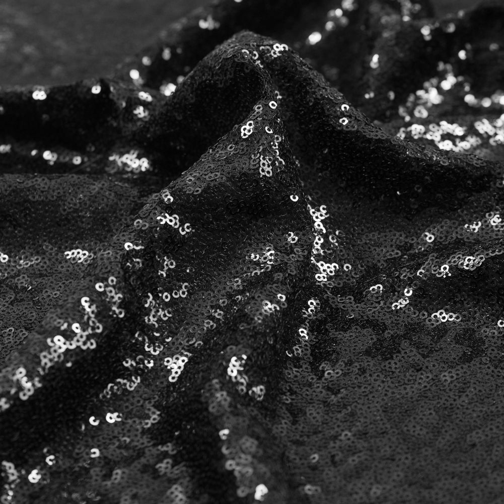 Black Baby Sequins on Mesh - Full Black Baby Sequins on Mesh - Full