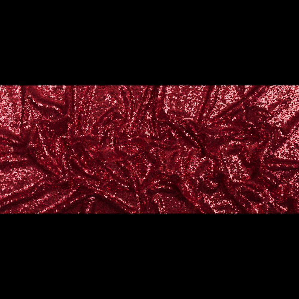 Mesh with Baby Sequins - Red - Mariah Collection Folded Mesh with Baby Sequins - Red - Mariah Collection Folded
