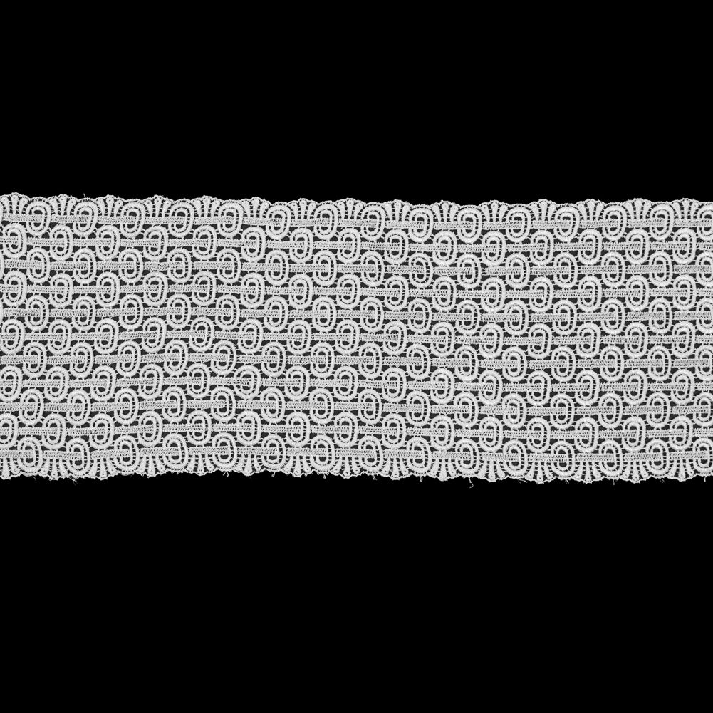 White Geometric Lace Trim - 6.5 White Geometric Lace Trim - 6.5