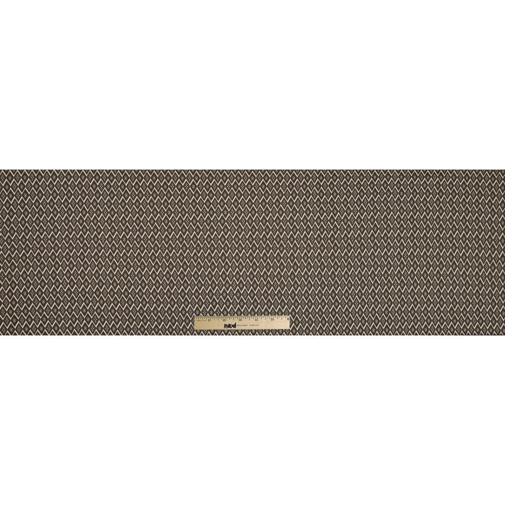 Mulch Brown and Desert Sage Geometric Stretch Cotton Twill - Full Mulch Brown and Desert Sage Geometric Stretch Cotton Twill - Full