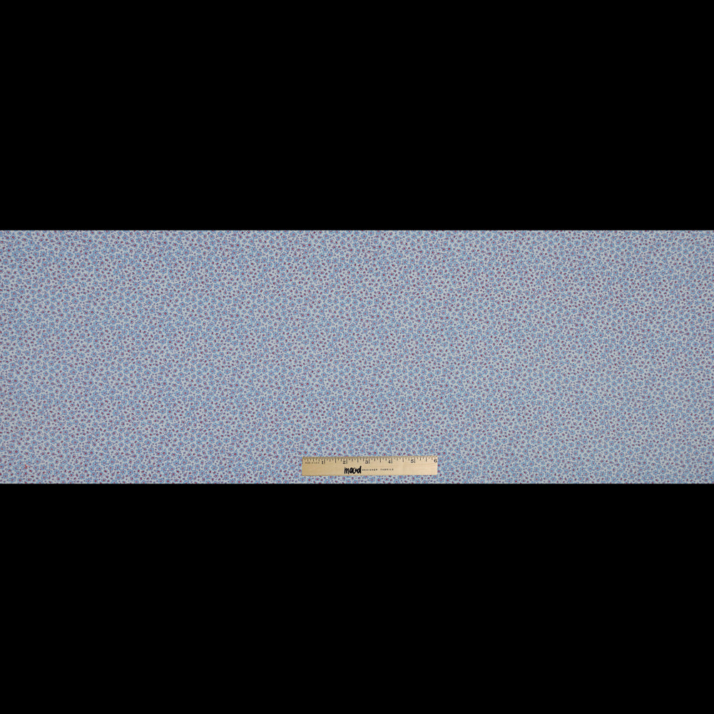 Light Blue, Red and White Floral Cotton Voile - Full Light Blue, Red and White Floral Cotton Voile - Full