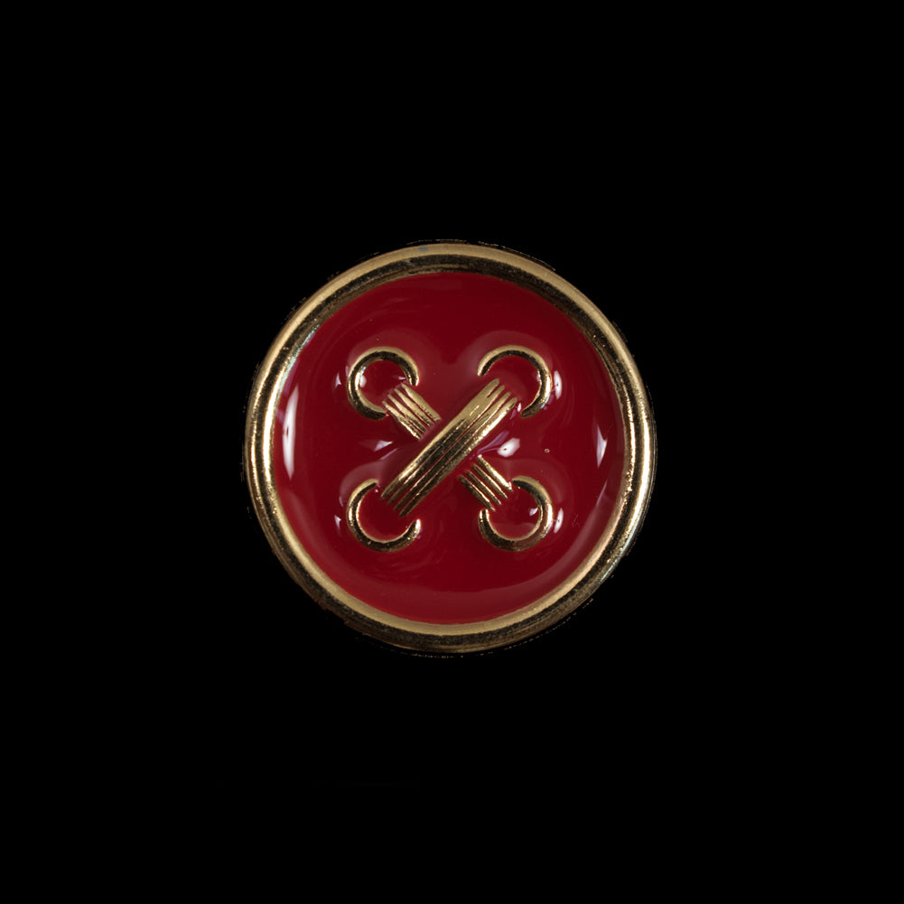 Italian Red and Gold Metal Button - 32L/20mm Italian Red and Gold Metal Button - 32L/20mm