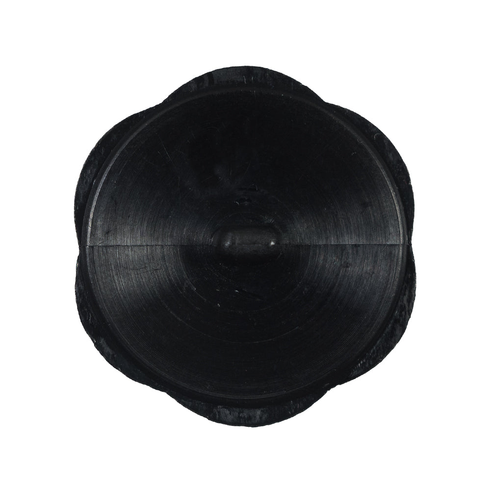 Italian Black Floral Beveled Shank Back Button - 48L/30mm - Detail Italian Black Floral Beveled Shank Back Button - 48L/30mm - Detail
