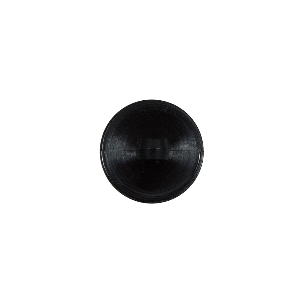 Italian Black Floral Nylon Button with Rhinestone Core - 20L/12mm - Detail Italian Black Floral Nylon Button with Rhinestone Core - 20L/12mm - Detail
