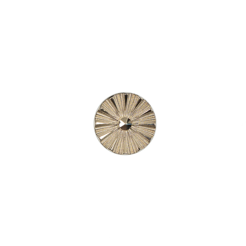 Italian Gold Chrome Plated Floral Nylon Button - 16L/10mm Italian Gold Chrome Plated Floral Nylon Button - 16L/10mm