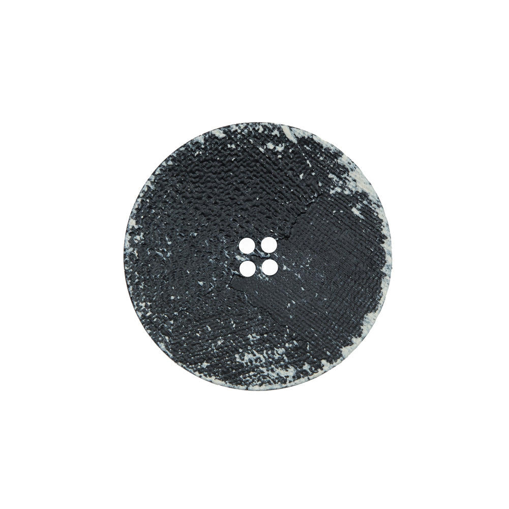 Italian Black and Natural Textured 4-Hole Button - 36L/23mm Italian Black and Natural Textured 4-Hole Button - 36L/23mm